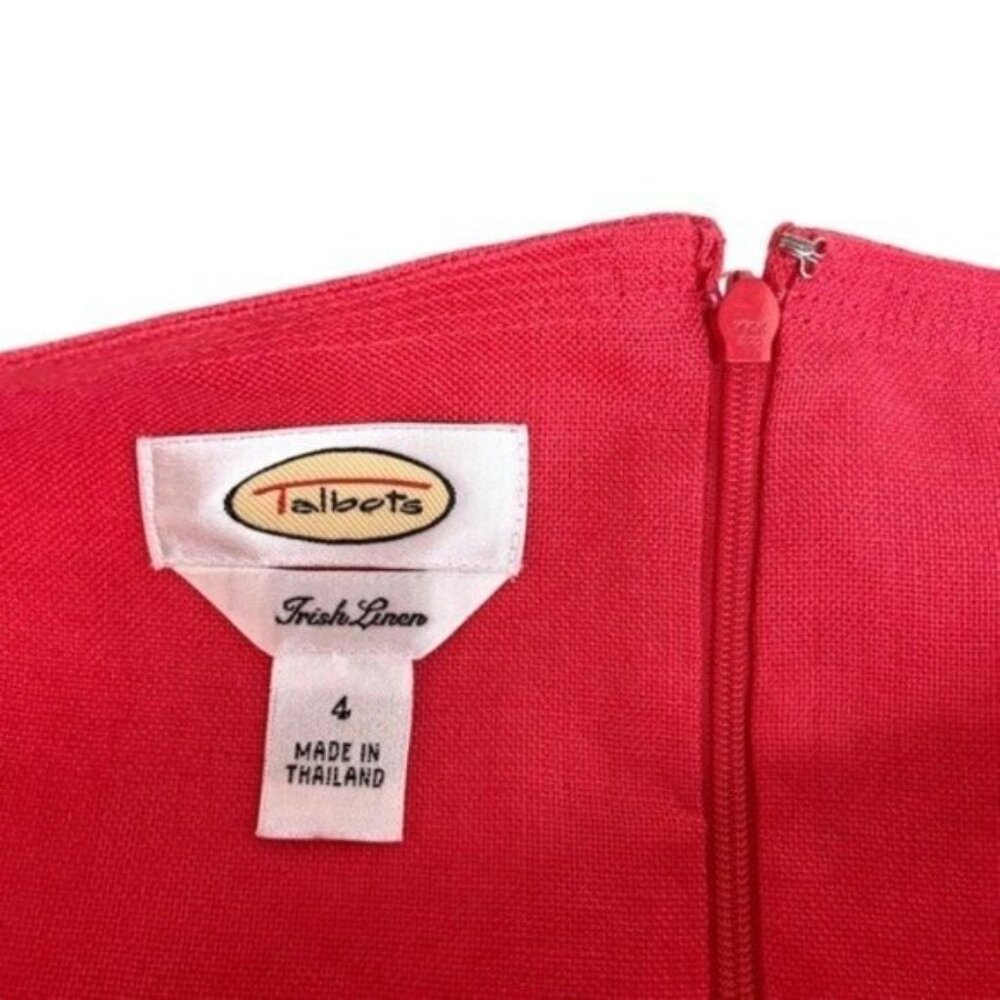 Talbots Irish Linen Hot Pink Dress Fit and Flare - Picture 3 of 7